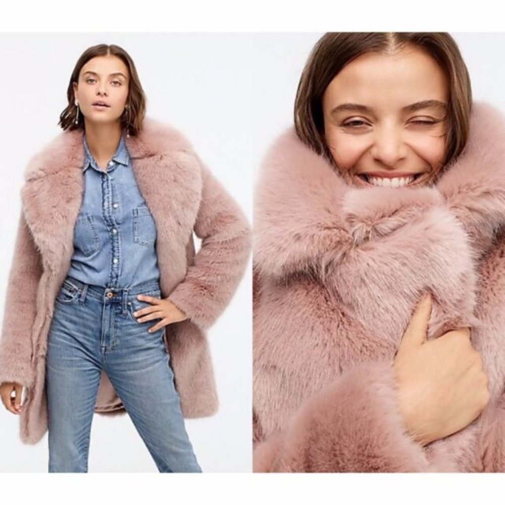 Pink Collection Faux Fur Coat